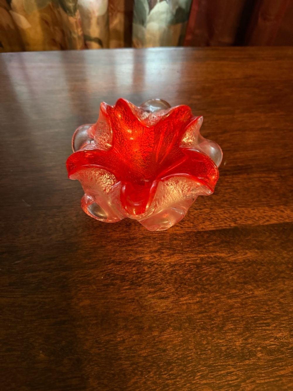 Handblown Red Glass Art Bowl - Murano glass astray or dish